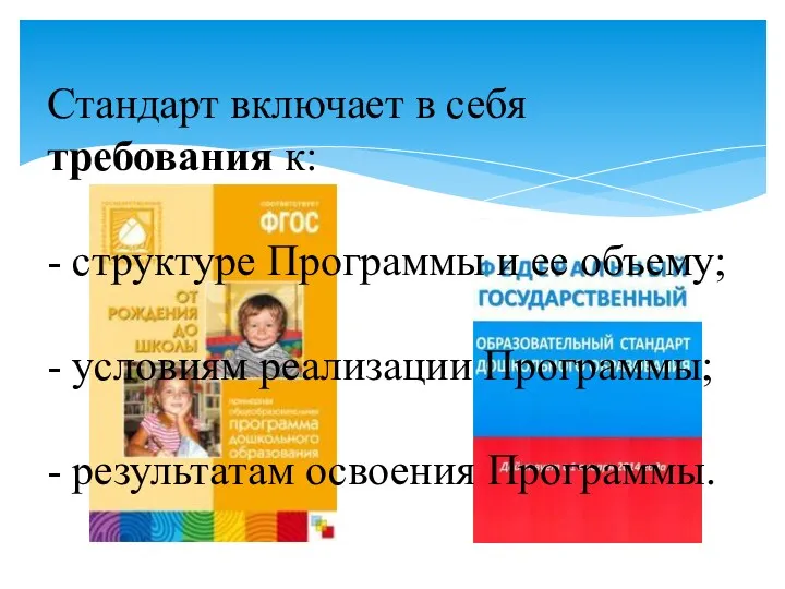 Стандарт включает в себя требования к: - структуре Программы и ее объему; -