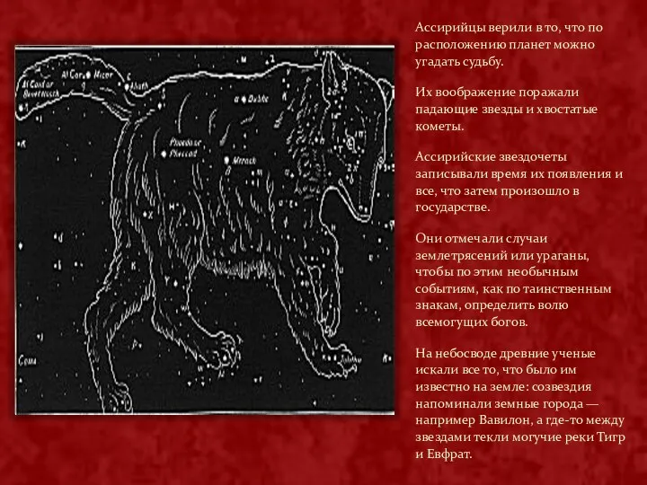 Ассирийцы верили в то, что по расположению планет можно угадать