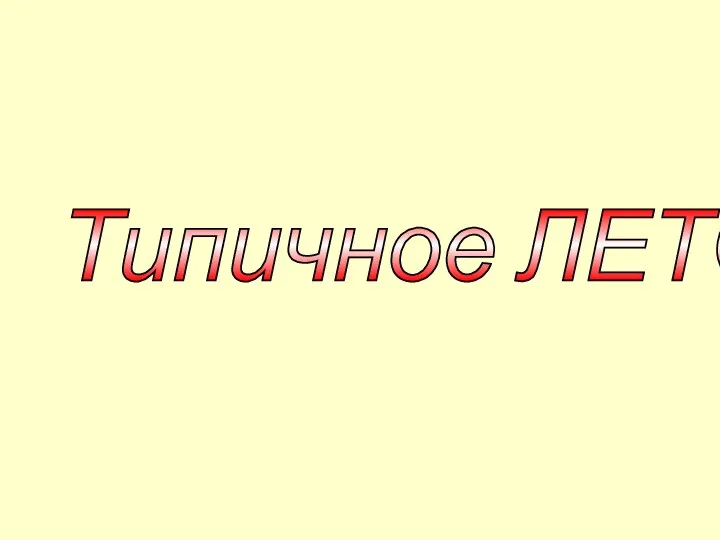 Типичное ЛЕТО