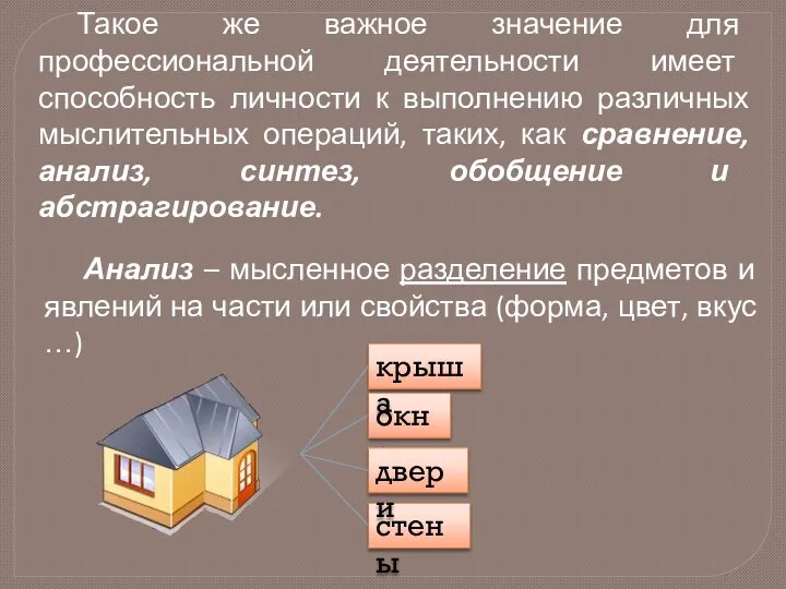 Такое же важное значение для профессиональной деятельности имеет способность личности к выполнению различных