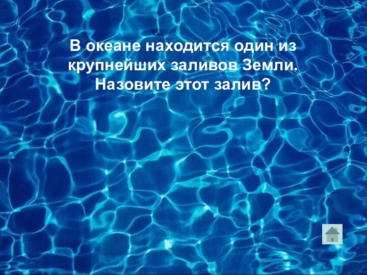 В океане находится один из крупнейших заливов Земли. Назовите этот залив?