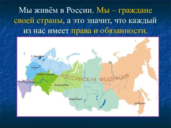 Мы живём в России. Мы – граждане своей страны, а