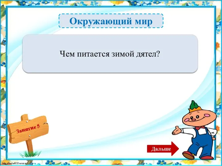 Окружающий мир Шишками ели и сосны, достаёт насекомых из коры деревьев – 1б.