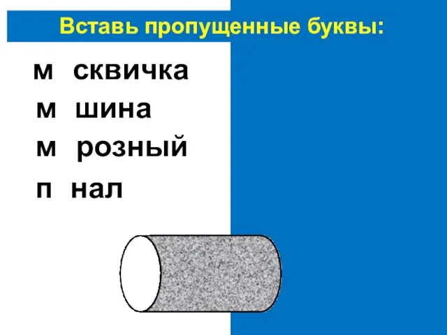 Вставь пропущенные буквы: москвичка машина морозный пенал