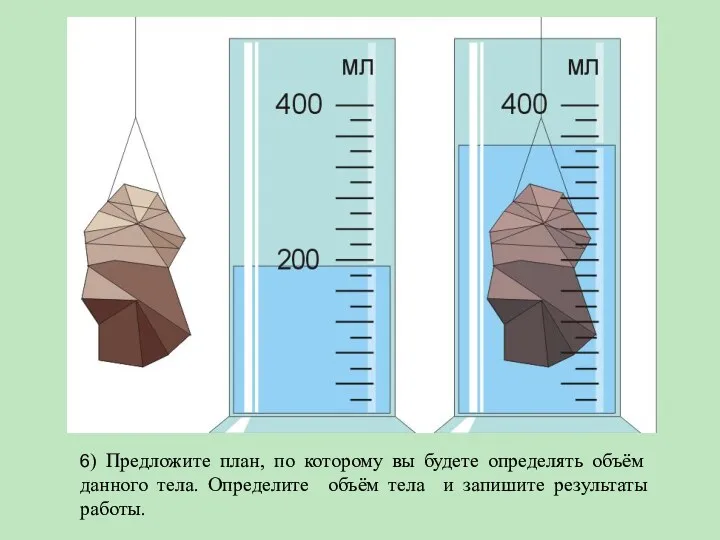 6) Предложите план, по которому вы будете определять объём данного