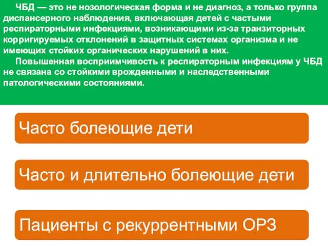 ЧБД — это не нозологическая форма и не диагноз, а