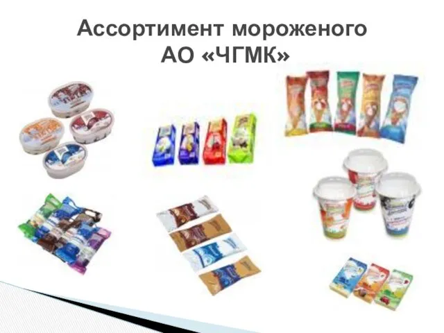 Ассортимент мороженого АО «ЧГМК»
