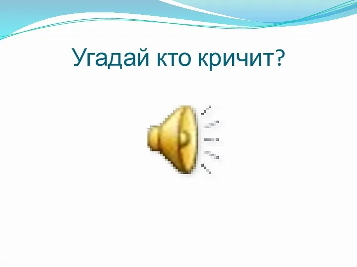 Угадай кто кричит?