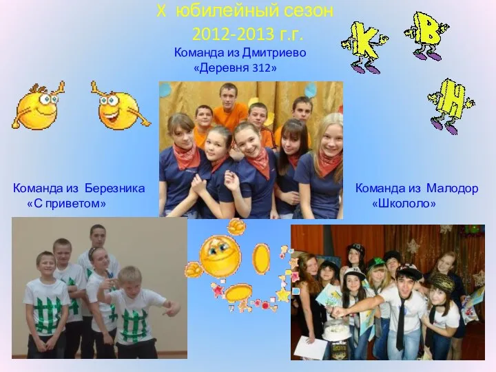 X юбилейный сезон 2012-2013 г.г. Команда из Дмитриево «Деревня 312» Команда из Березника