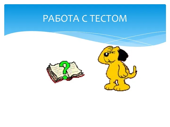 РАБОТА С ТЕСТОМ