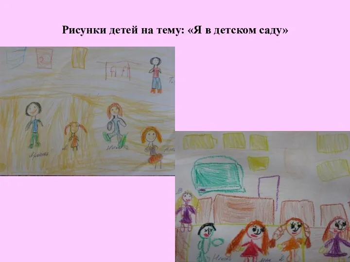 Рисунки детей на тему: «Я в детском саду»