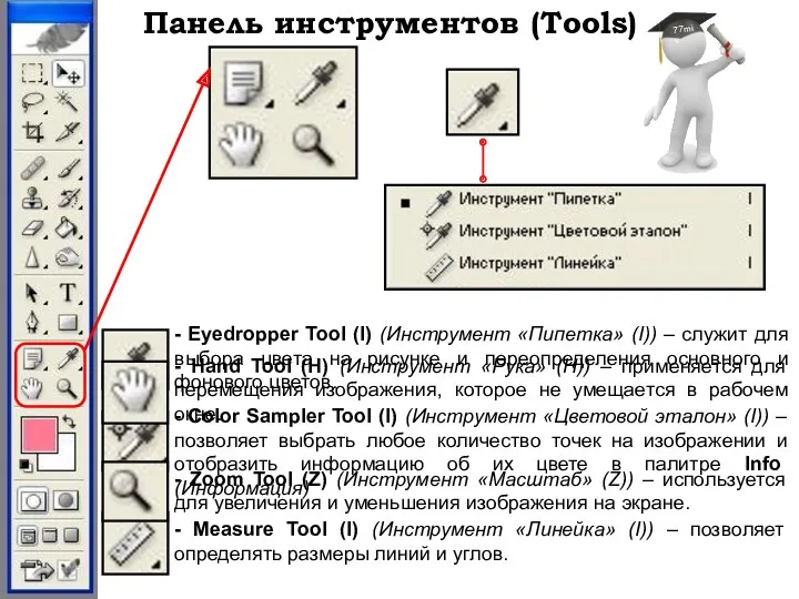 Панель инструментов (Tools) - Eyedropper Tool (I) (Инструмент «Пипетка» (I))