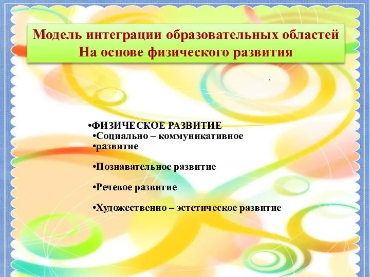 Круглый стол для инструкторов по физической культуре Русские народные подвижные игры Модель интеграции