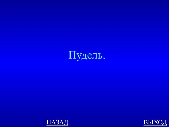 НАЗАД ВЫХОД Пудель.