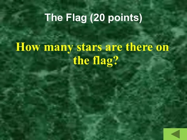 The Flag (20 points) How many stars are there on the flag?