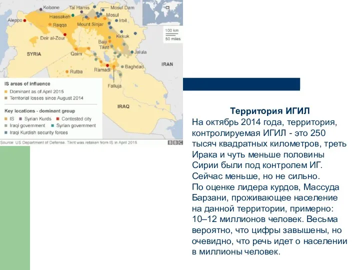 Территория ИГИЛ На октябрь 2014 года, территория, контролируемая ИГИЛ -