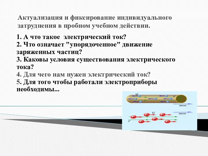 Актуализация и фиксирование индивидуального затруднения в пробном учебном действии. 1. А что такое