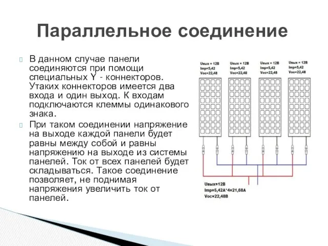 В данном случае панели соединяются при помощи специальных Y -