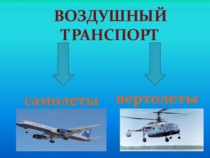 Воздушный транспорт самолеты вертолеты