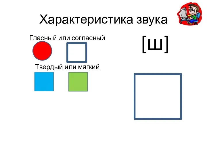 Характеристика звука Гласный или согласный Твердый или мягкий [ш]