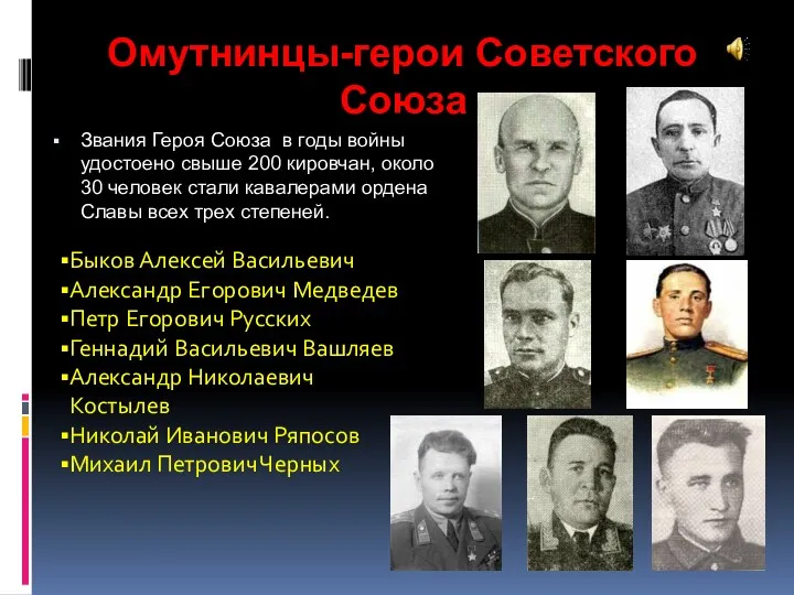 Звания Героя Союза в годы войны удостоено свыше 200 кировчан,