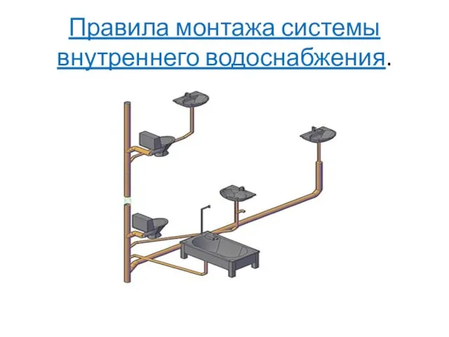 Правила монтажа системы внутреннего водоснабжения.