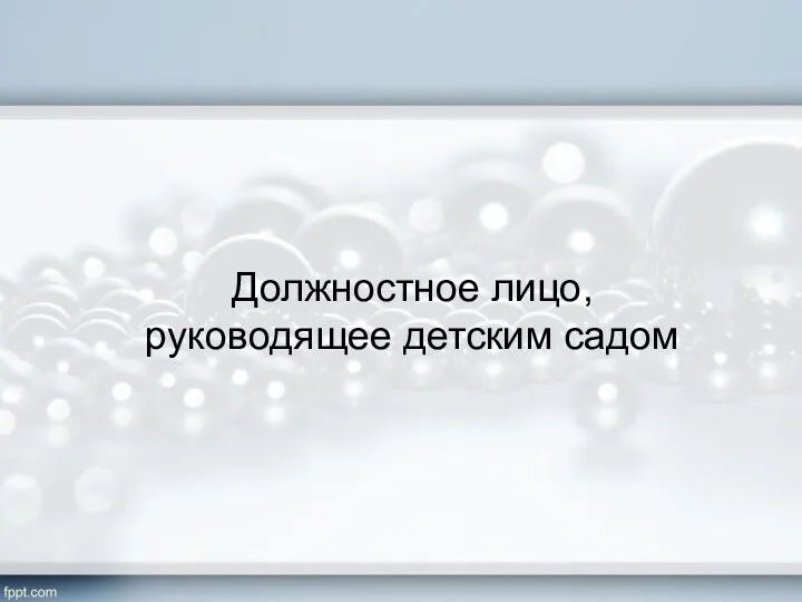 Должностное лицо, руководящее детским садом