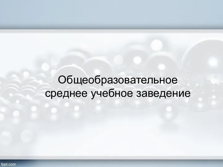 Общеобразовательное среднее учебное заведение