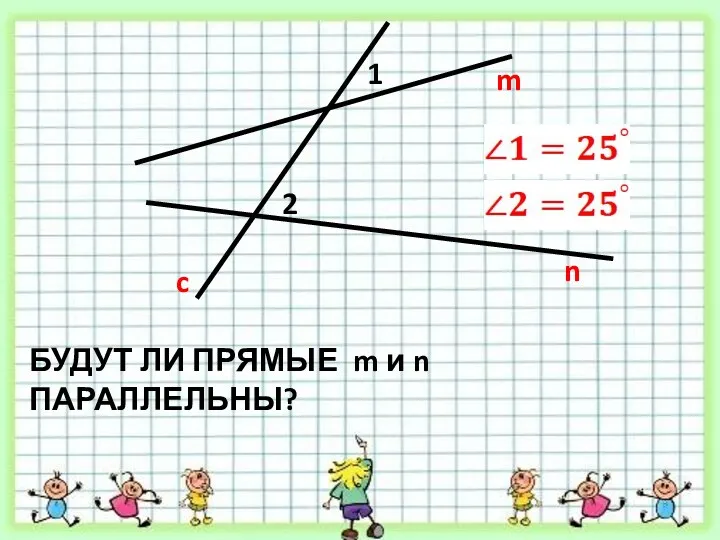 m n c 2 1 БУДУТ ЛИ ПРЯМЫЕ m и n ПАРАЛЛЕЛЬНЫ?