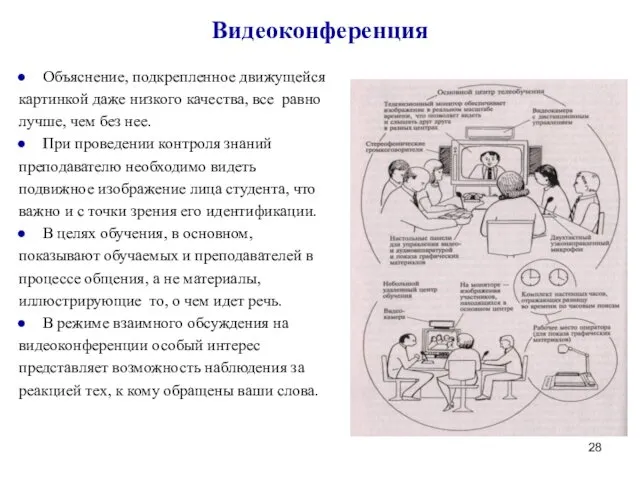 Видеоконференция Объяснение, подкрепленное движущейся картинкой даже низкого качества, все равно лучше, чем без