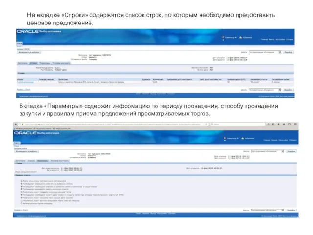 На вкладке «Строки» содержится список строк, по которым необходимо предоставить