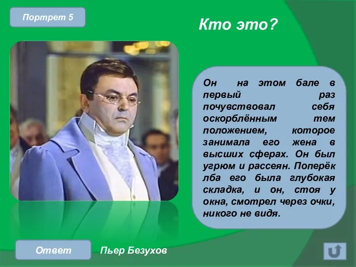 Ответ Портрет 5 Он на этом бале в первый раз