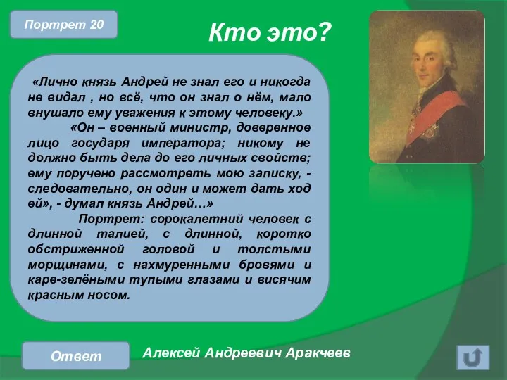 Кто это? Ответ «Лично князь Андрей не знал его и