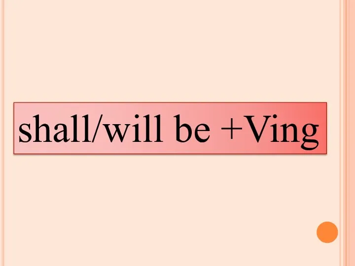 shall/will be +Ving
