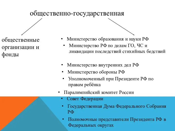 общественно-государственная общественные организации и фонды Министерство образования и науки РФ