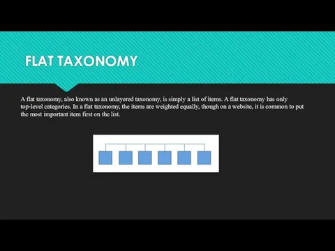 FLAT TAXONOMY A flat taxonomy, also known as an unlayered