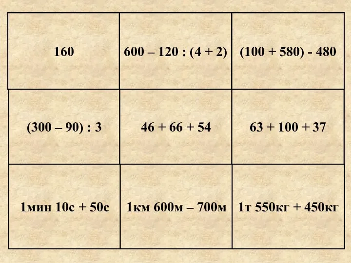 160 600 – 120 : (4 + 2) (100 +