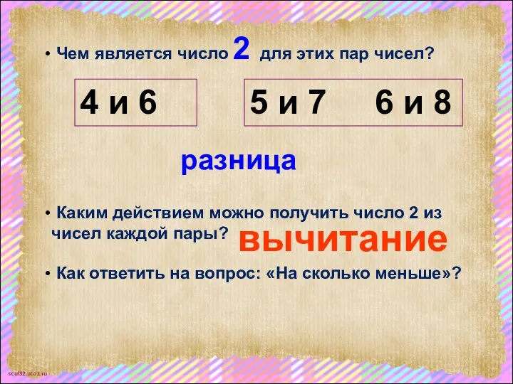 Чем является число 2 для этих пар чисел? 4 и 6 5 и