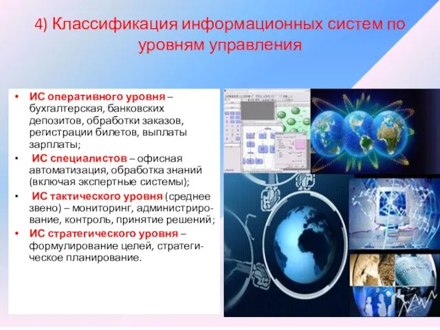 4) Классификация информационных систем по уровням управления ИС оперативного уровня