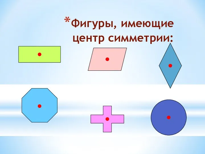 Фигуры, имеющие центр симметрии: