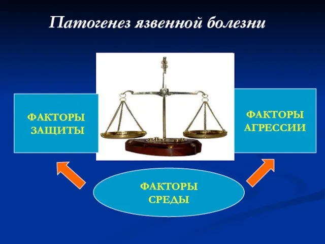 Патогенез язвенной болезни ФАКТОРЫ ЗАЩИТЫ ФАКТОРЫ СРЕДЫ ФАКТОРЫ АГРЕССИИ