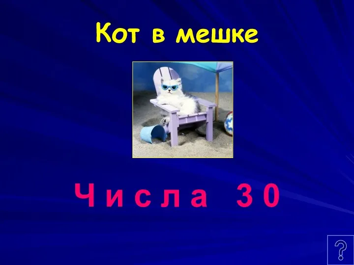 Кот в мешке Ч и с л а 3 0