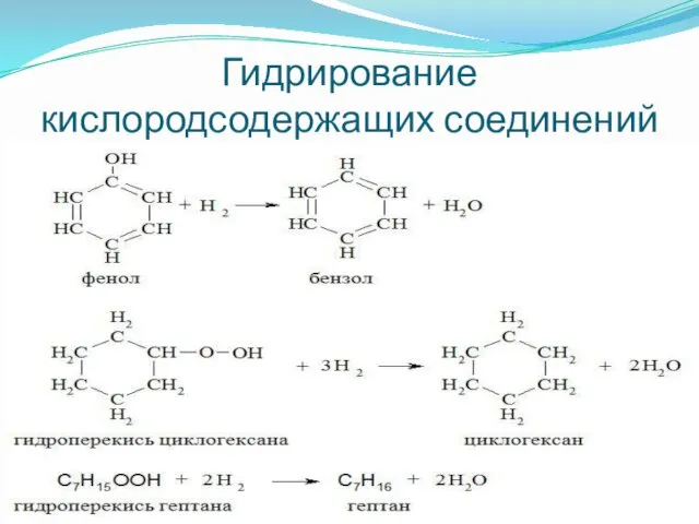 Гидрирование кислородсодержащих соединений