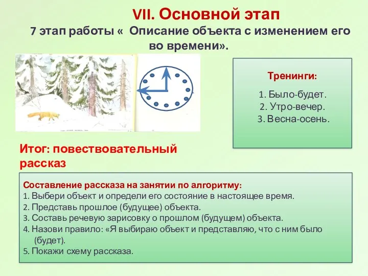 VII. Основной этап 7 этап работы « Описание объекта с