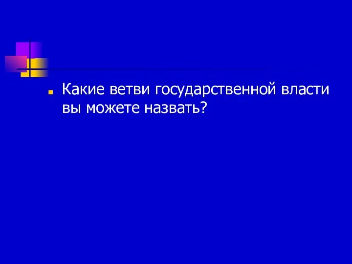 Какие ветви государственной власти вы можете назвать?