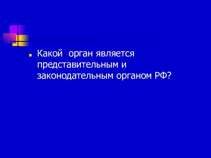 Какой орган является представительным и законодательным органом РФ?