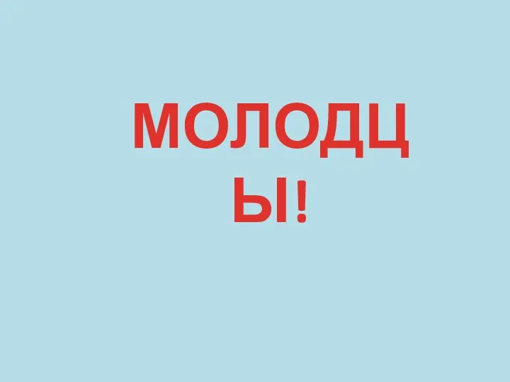 МОЛОДЦЫ!