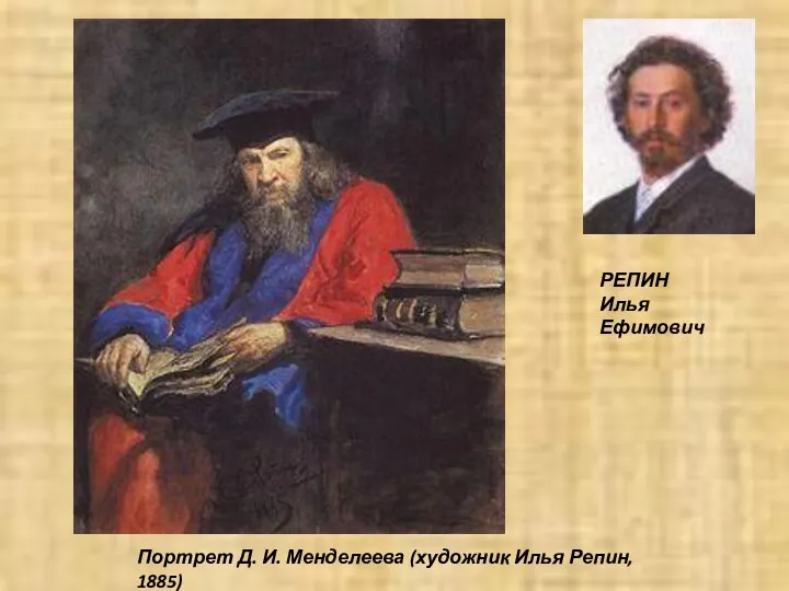 РЕПИН Илья Ефимович Портрет Д. И. Менделеева (художник Илья Репин, 1885)