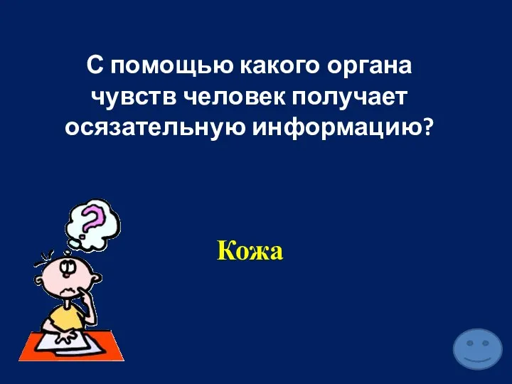 С помощью какого органа чувств человек получает осязательную информацию? Кожа