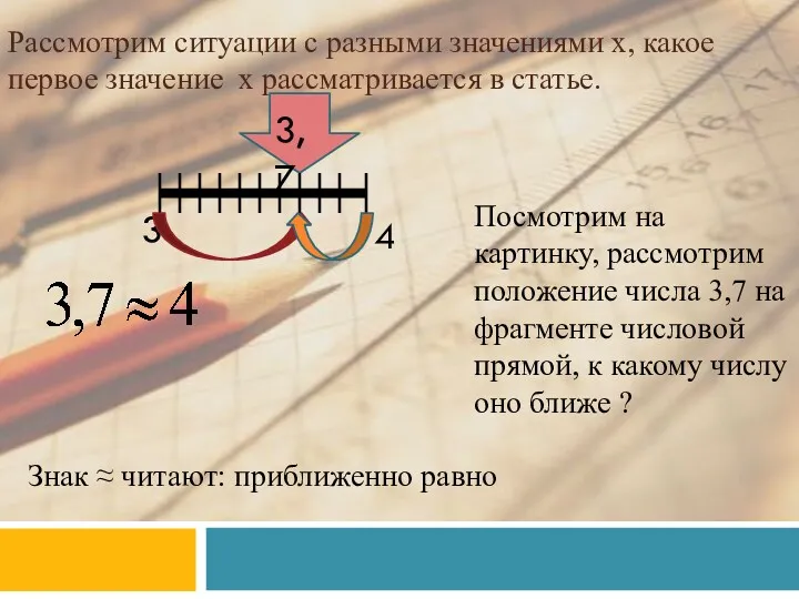 Рассмотрим ситуации с разными значениями х, какое первое значение х